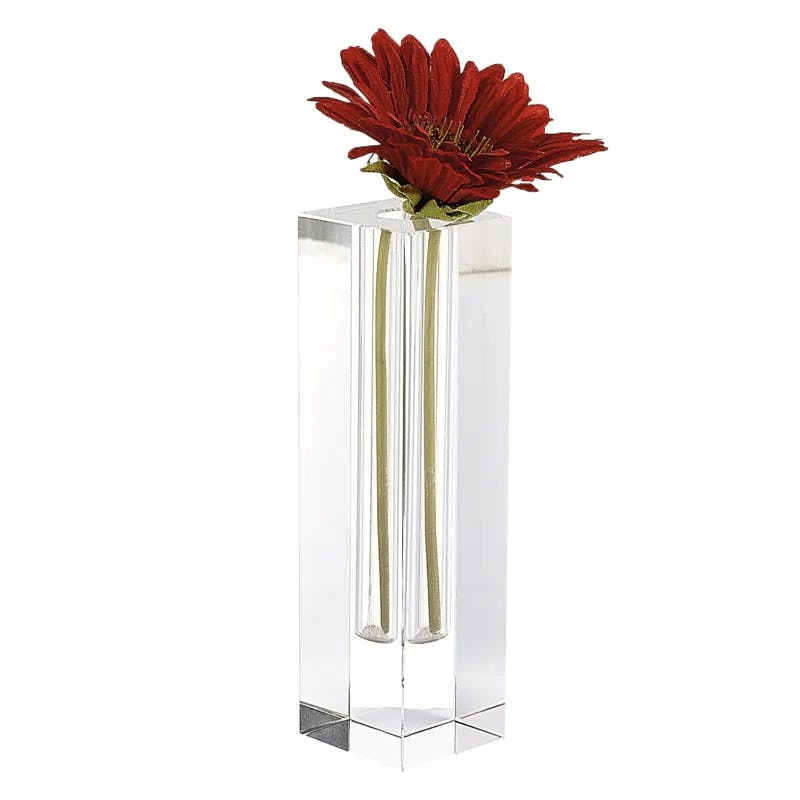Elegant Donovan Optical Crystal Bud Vase, 8.75" H