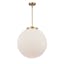 Beacon Brushed Brass Globe Pendant Light 19" Matte White