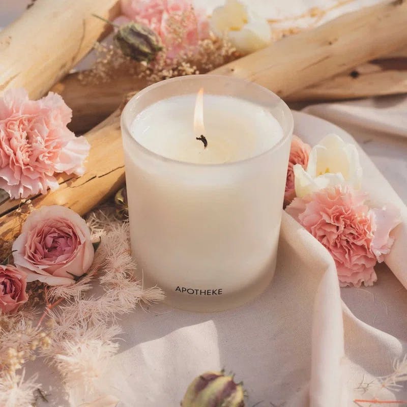 White Soy Wax Santal Rock Rose & Lavender Scented Candle