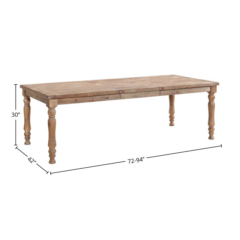 Highland Rustic Sandwash Extendable Dining Table, 42 x 94 inch