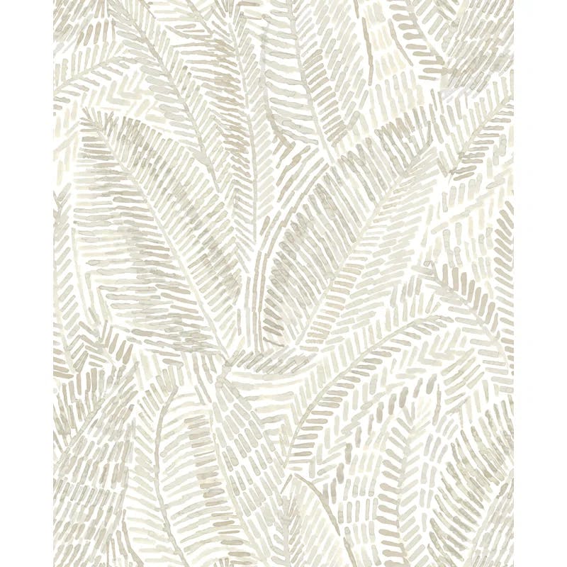 Fildia Taupe Botanical Non-Woven 33' Wallpaper Roll