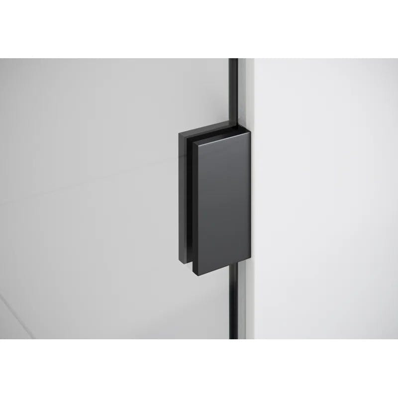 Illume Matte Black 78" x 64.25" Frameless Glass Shower Door