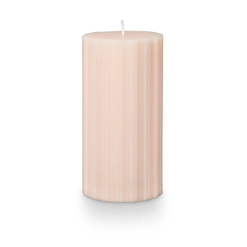 Amber Glass Coconut Milk Mango Scented Soy Pillar Candle