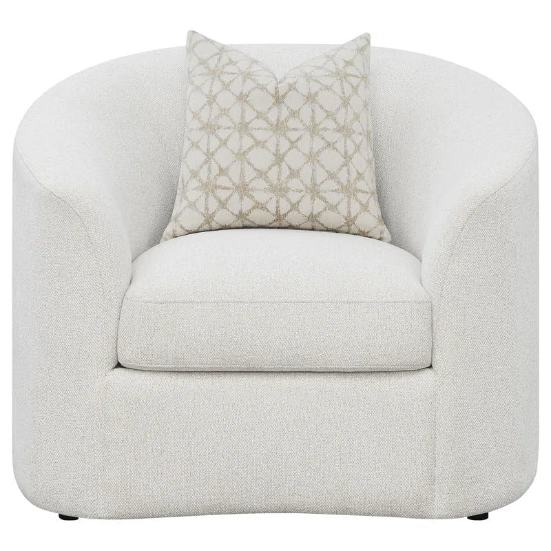Rainn Latte Boucle Upholstered Stationary Lounge Chair