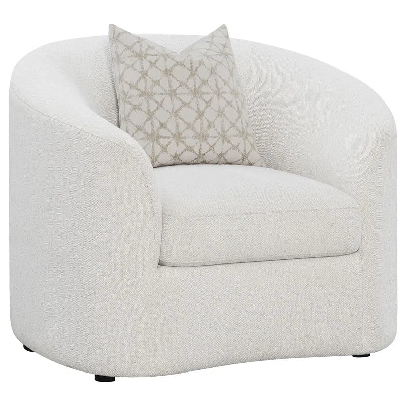Rainn Latte Boucle Upholstered Stationary Lounge Chair