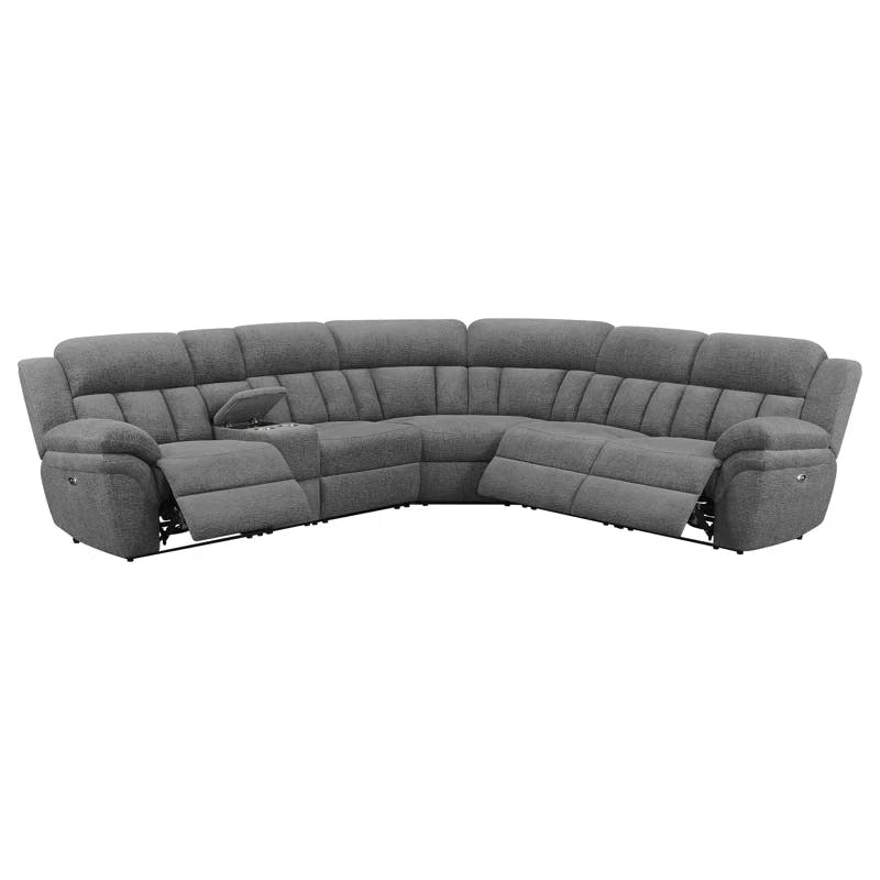 Bahrain Charcoal 6-Piece Reclining Sectional with Cup Holders