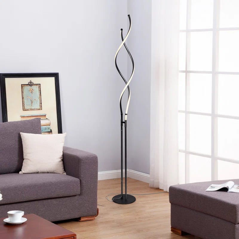 Embrace Adjustable 60" Black LED Energy-Efficient Floor Lamp