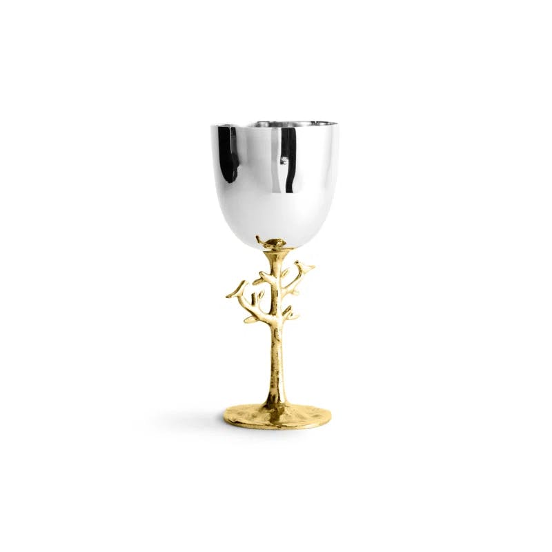 Tree of Life Celebration Gold Brass Kiddush Cup