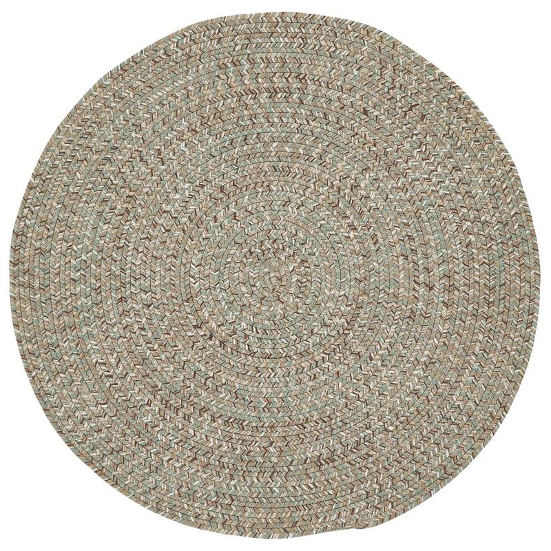 Sea Pottery Inspired Handmade Multicolor Synthetic Round Rug, 36"