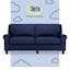 Navy Blue 73" Plush Rolled Arm Sofa with Wood Frame and Pillow Back