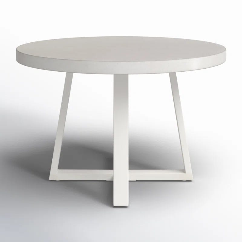 Cyrus 47'' Beige and White Round Outdoor Dining Table