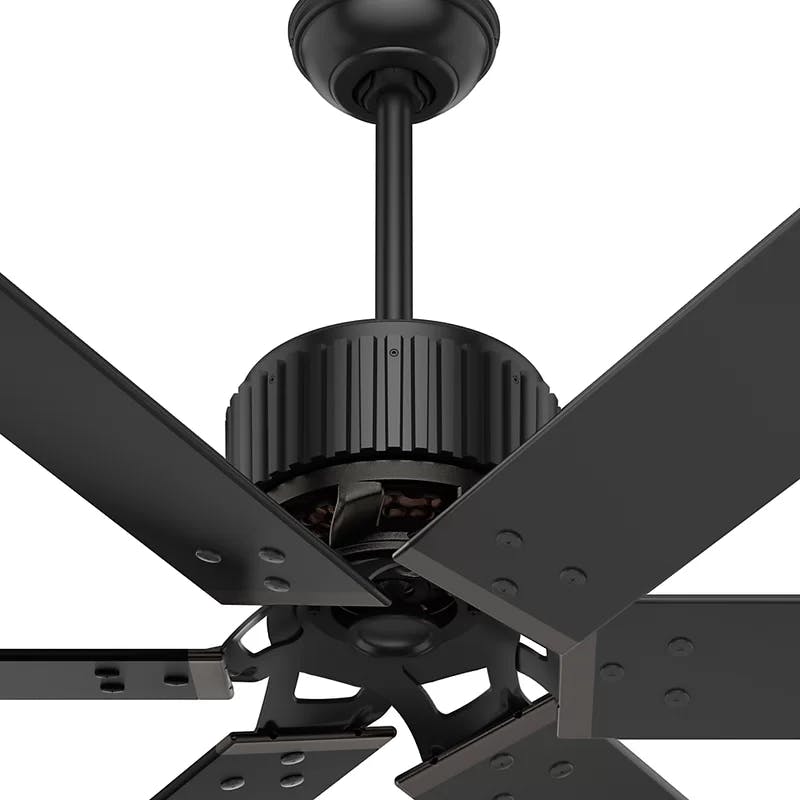Matte Black 72" Industrial Ceiling Fan with Remote and Reversible Blade