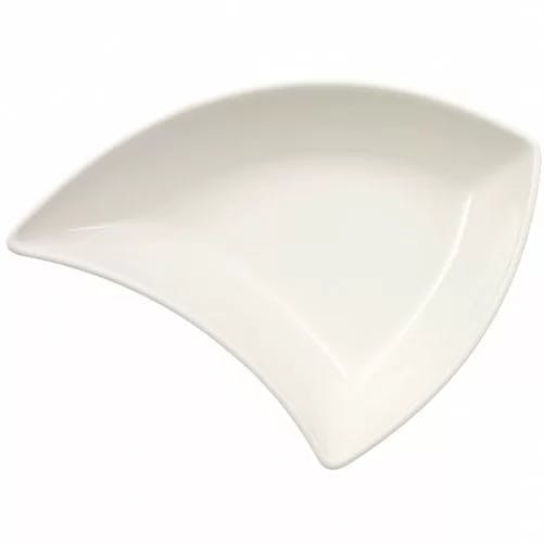 New Wave Move 5.5" White Ceramic Triangle Serving Plate