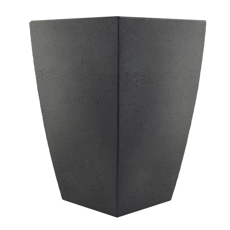 Tusco Modern Tall Square Slate Planter, Weather-Resistant 23"H