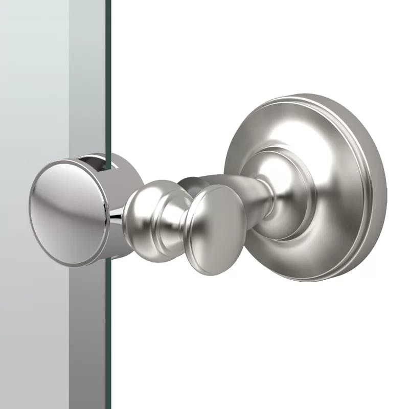 Elegant Oval Frameless Pivoting Mirror in Satin Nickel