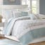 Shabby Chic Blue Paisley Full/Queen Cotton Percale Quilt Set with Decorative Pillows
