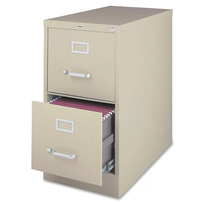 Lockable 2-Drawer Legal Size Steel File Cabinet in Putty