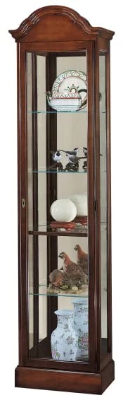 Traditional Windsor Cherry Lighted Curio Cabinet
