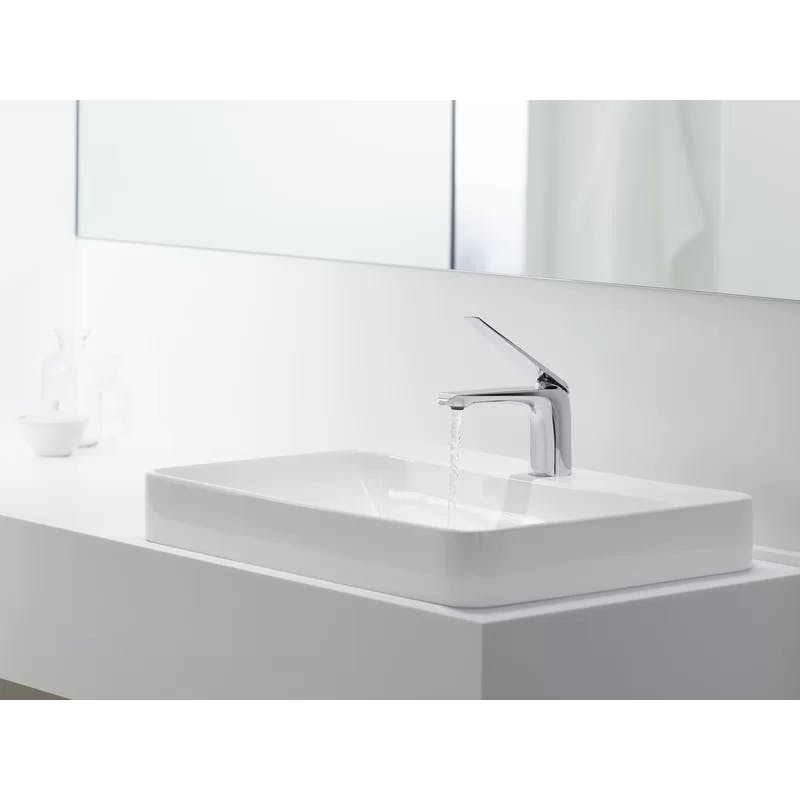 Sleek Minimalist White Ceramic Rectangular Vessel Sink