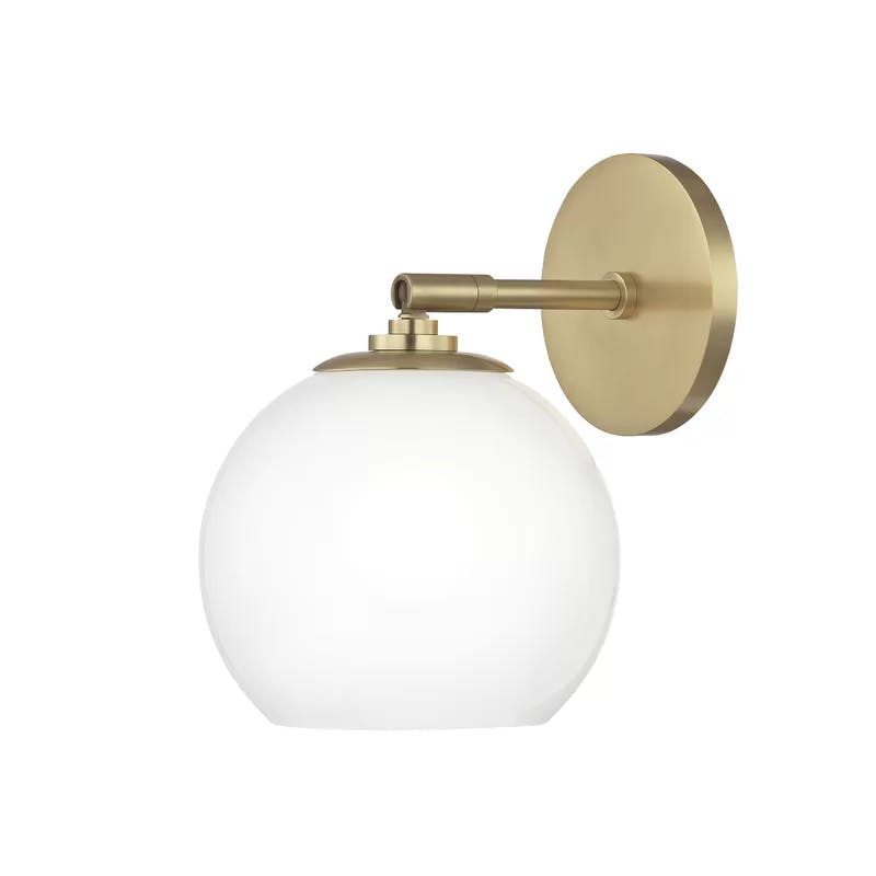 Elegant Aged Brass Dimmable Sconce with Frosted Glass Shade