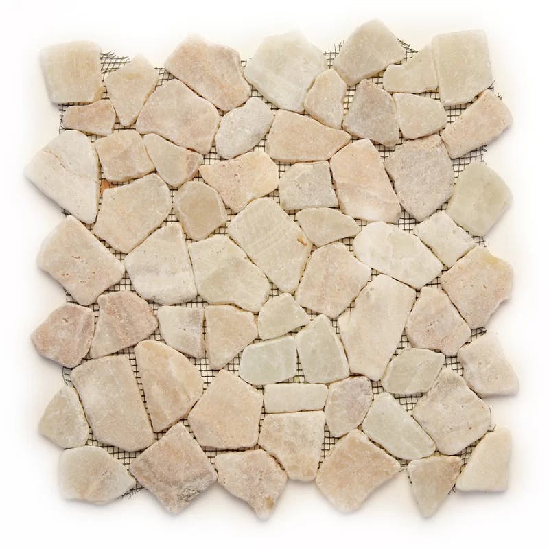 Alor Crystal Natural Stone 12x12 Pebble Mosaic Tile for Indoor/Outdoor