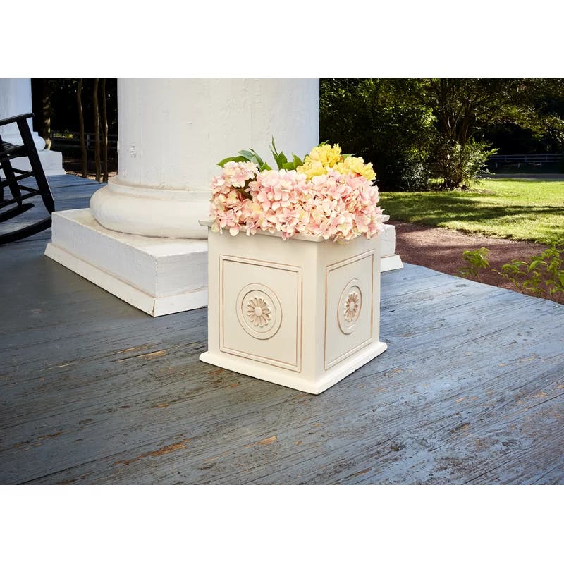 Colony Square Sleek Ivory Planter for Indoor & Outdoor Elegance