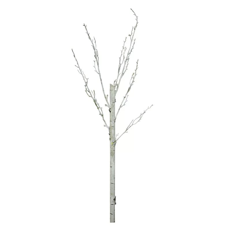 Rustic Birch Tree Tabletop Display with Distressed Finish and Lights