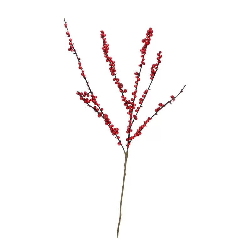 Festive Red Berries 25" Plastic Christmas Twig Branch Spray