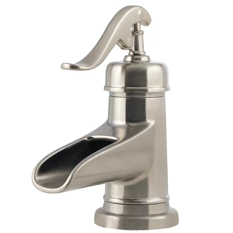 Elegant Ashfield High Arc Single-Handle Bathroom Faucet in Brushed Nickel