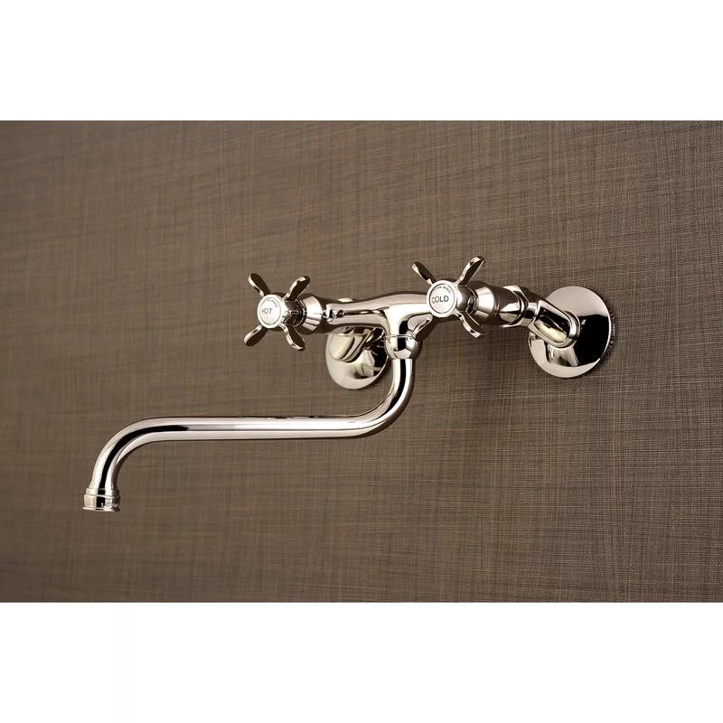 Essex Traditional Polished Nickel Dual-Handle Wall Mount Bathroom Faucet