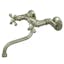 Traditional Elegance Brushed Nickel Dual-Handle Wall-Mount Faucet