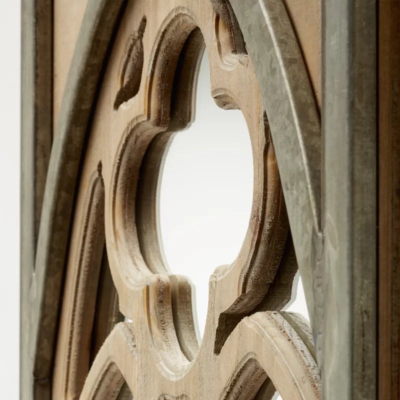 Carlita 15''x30'' Rectangular Bronze Wood and Silver Accent Mirror
