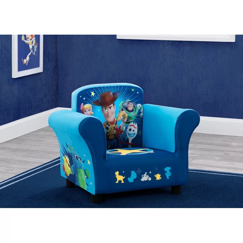 Delta Children's Toy Story 4 Blue Faux Leather Upholstered Kids Chair
