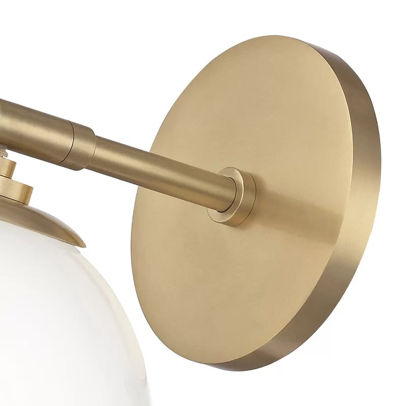 Elegant Aged Brass Dimmable Sconce with Frosted Glass Shade