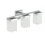 Sleek Chrome 3-Light Vanity Wall Fixture with Dimmable Rectangular White Shades