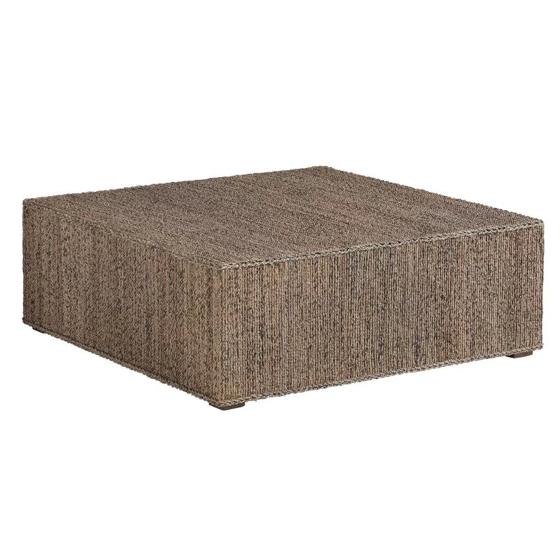 Malibu 44'' Square Brown Anakao Rope Outdoor Coffee Table with Storage