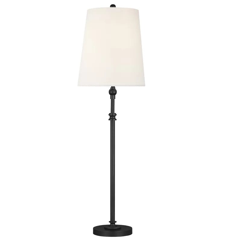 Capri Aged Iron 29" Table Lamp with White Linen Shade