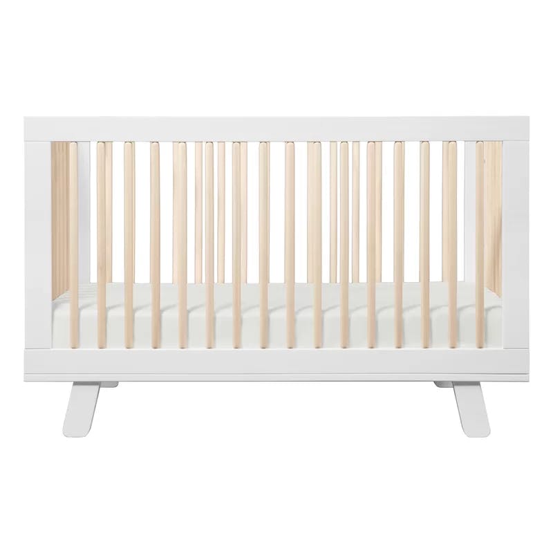 Hudson Convertible White/Washed Natural Crib 3-in-1 Design