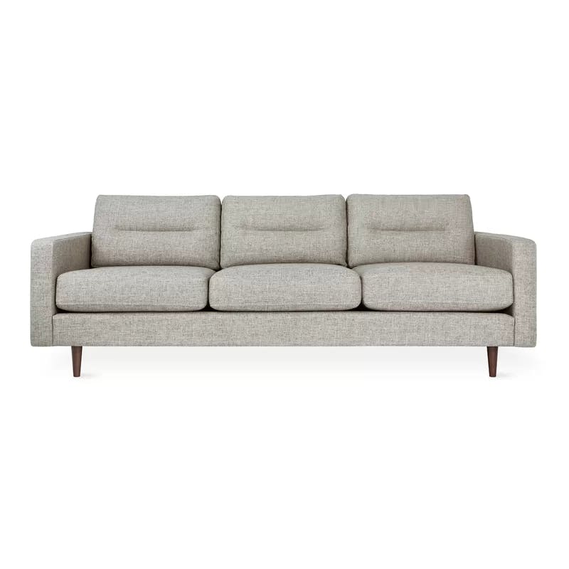 Logan Channel-Stitched Sofa with Caledon Antler Fabric and Wood Legs
