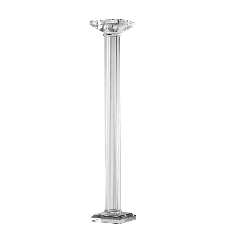 Winter Elegance 21.5'' Clear Glass Tabletop Candlestick