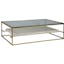 Cumulus Large Rectangular Cocktail Table with Capiz Shell Shelf, Gold