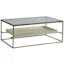 Champagne Foil Rectangular Cocktail Table with Capiz Shell Shelf