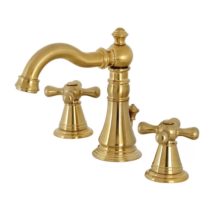 Victorian Elegance 8" Brushed Brass Widespread Bathroom Faucet