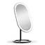 Vera Modern Black Metal Oval Countertop Magnifying Vanity Mirror