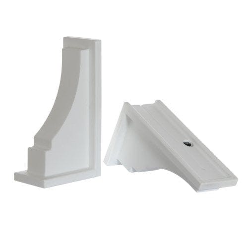 Fairfield White Polyethylene Decorative Window Box Brackets, 2-Pack