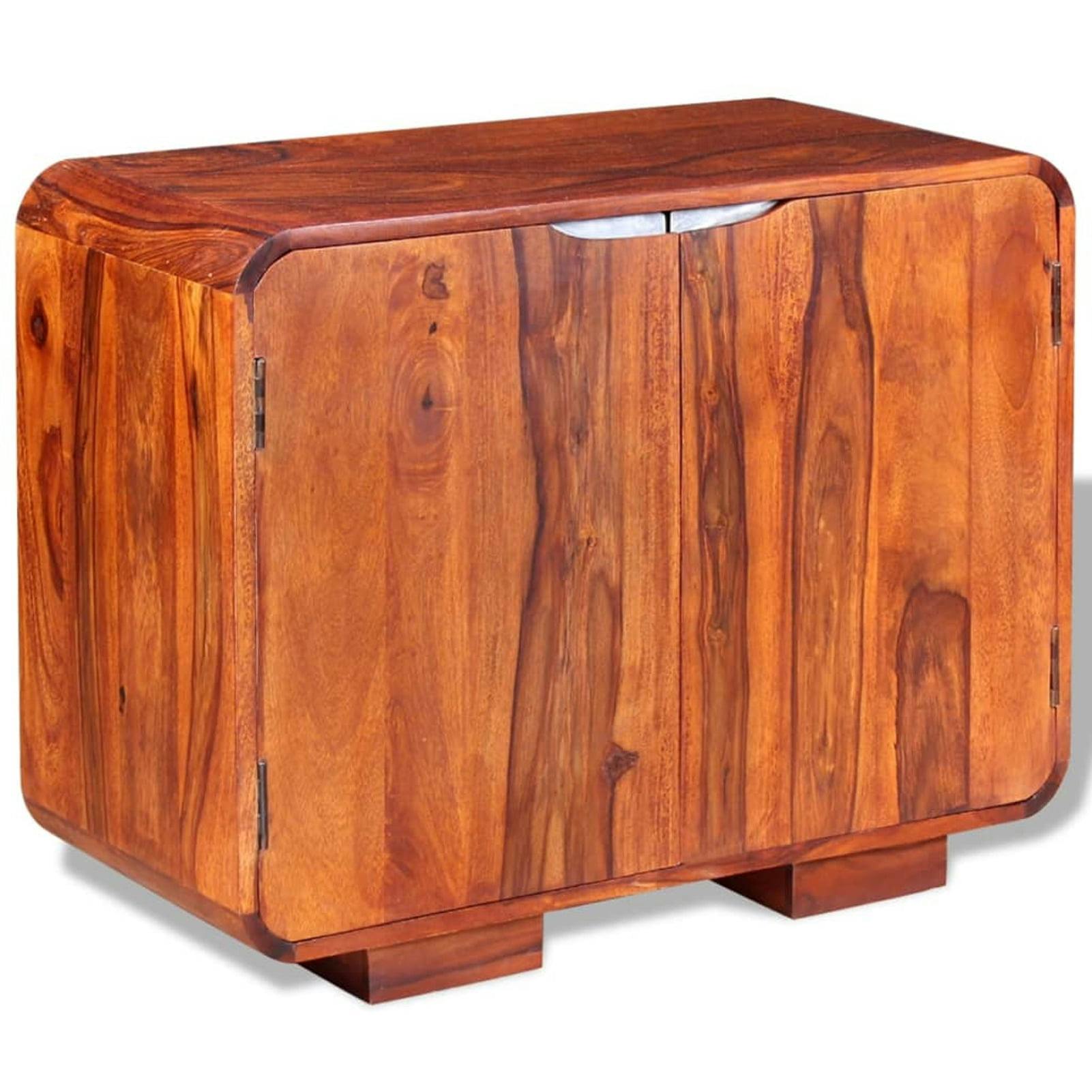 Sheesham Wood Honey Finish Sideboard with Dual Compartments 29.5"x13.8"x23.6"