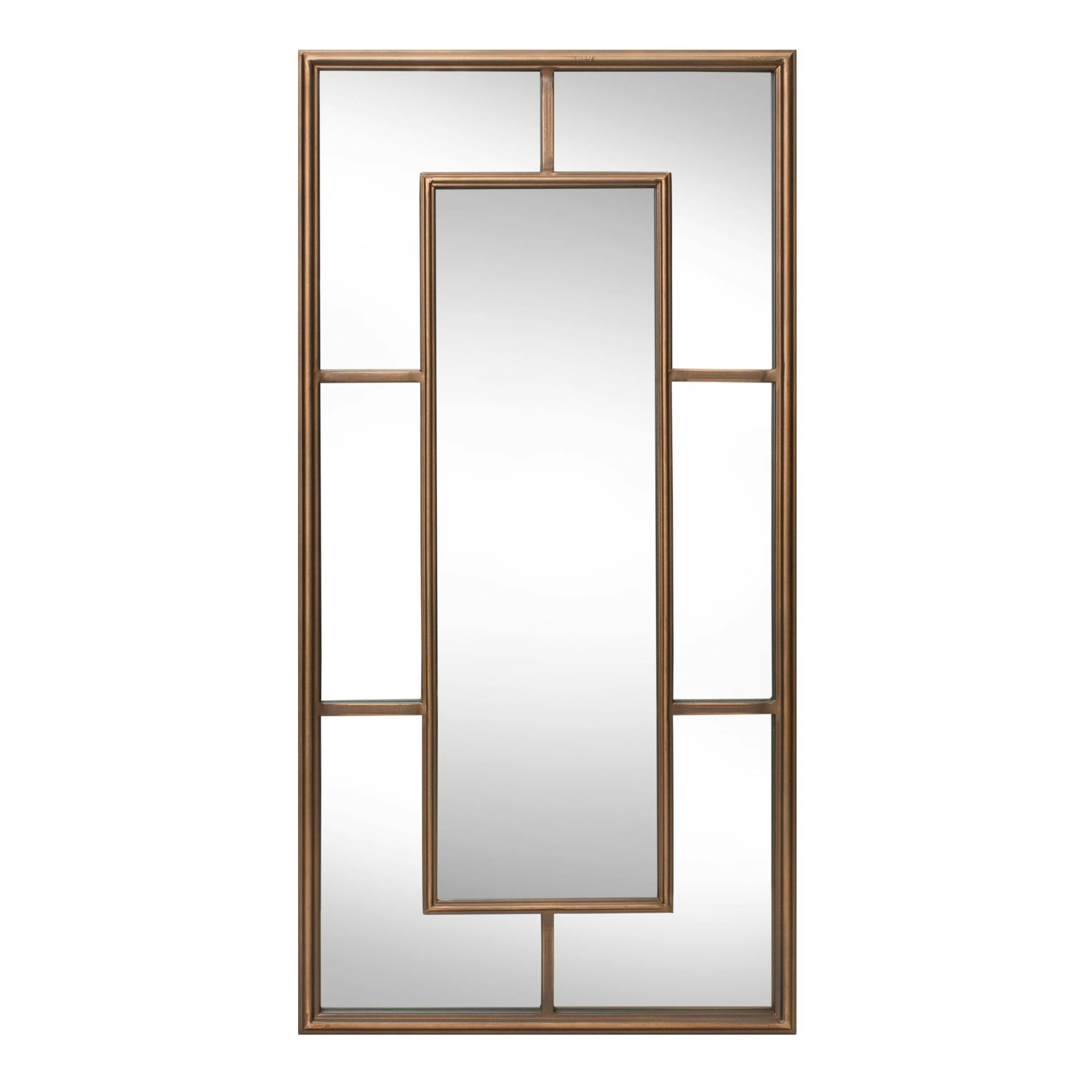Chic Gold-Pane Iron Wall Mirror 31.5" Elegance for Any Room