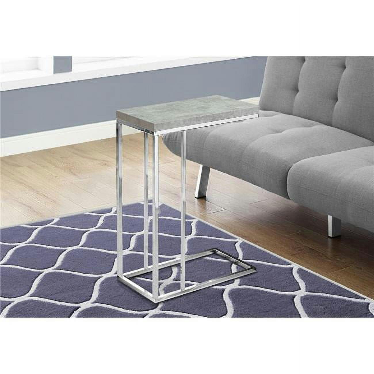 Elegant 18.25" Mirrored Metal & Glass Accent Table