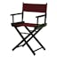 Classic 18" Black Wood Director's Chair with Burgundy Canvas