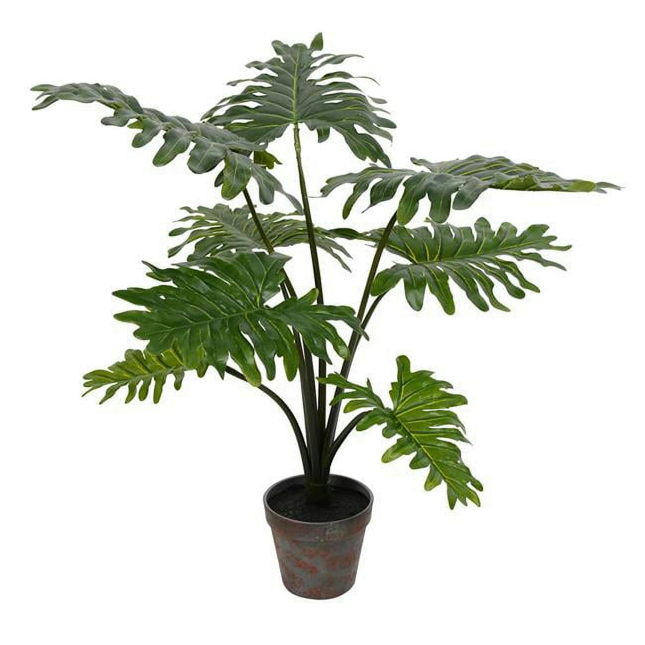 Festive Philodendron 33" Faux Potted Plant in Green